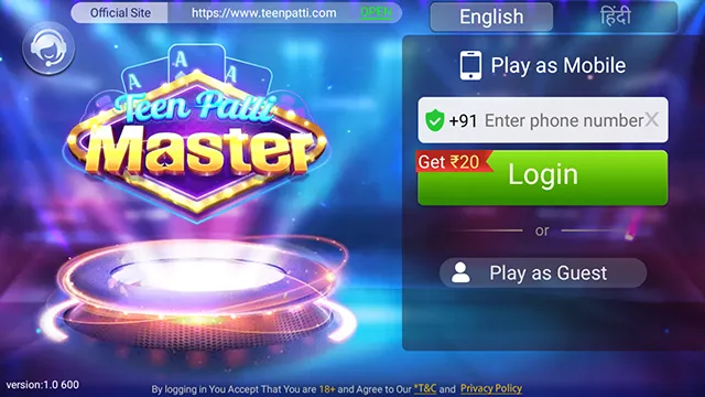 Official Teen Patti Master App Interface
